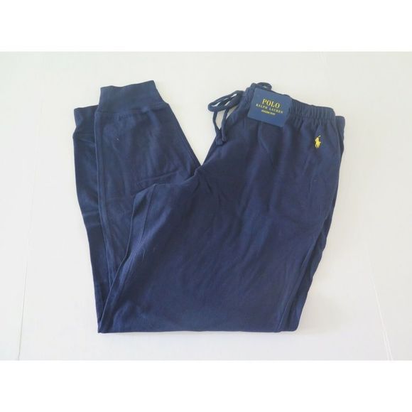 Polo Ralph Lauren Men Sz S L204 Relaxed Fit Navy Blue Cotton Lounge Jogger Pants - Picture 7 of 9